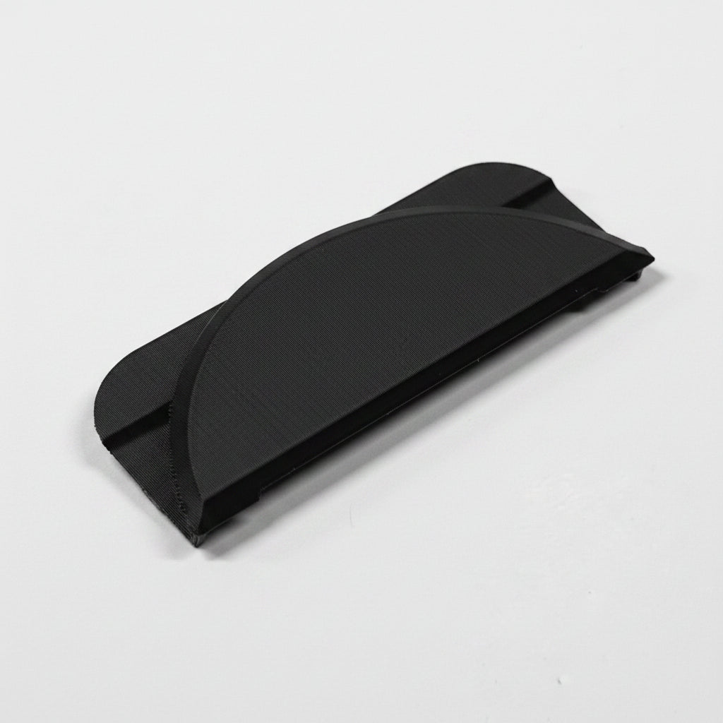 Crown Victoria spotlight delete cover - front view, matte black finish